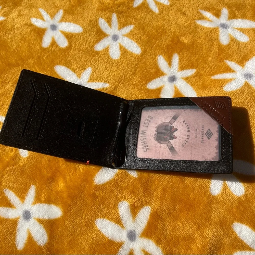 NEW $33 skneephate 100% Genuine Leather Men's Bifold Scorpion Wallet in 'coffee'